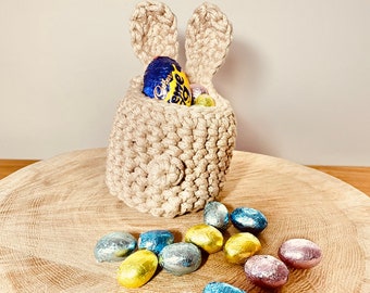 Bunny basket, Easter basket, Easter crochet, yarn basket, nursery storage