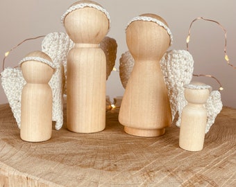 christmas peg doll, scandi christmas, eco christmas, christmas decor, christmas angel, christmas figure