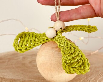 Eco friendly Christmas baubles, Christmas mistletoe, Christmas crochet, mistletoe kisses, scandi Christmas