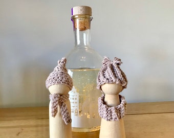 Christmas peg doll, first Christmas, baby first Christmas, eco Christmas, Christmas decor, crochet Christmas