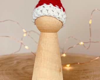 christmas peg doll, santa peg doll, father christmas, eco christmas, wooden christmas decor