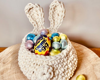 Bunny basket, Easter basket, nursery storage, yarn basket