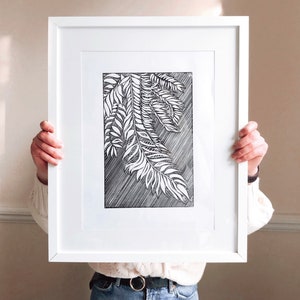 Tropical Plant Lino Print