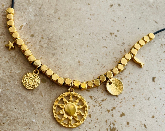 Boho style Summer charm necklace