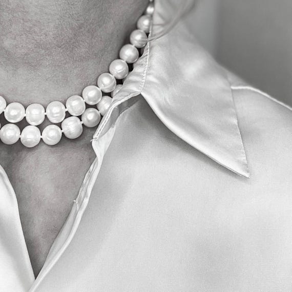 Classic double row pearl choker
