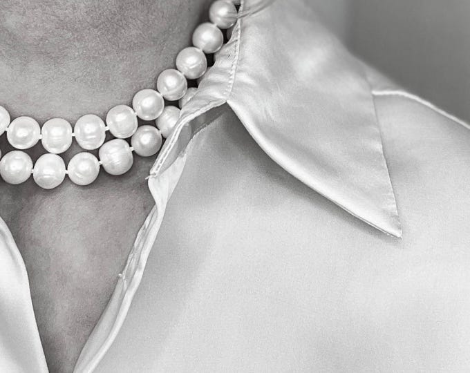 Classic double row pearl choker