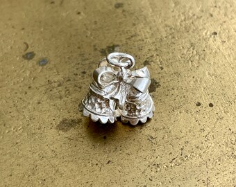 Vintage silver wedding bells novelty charm