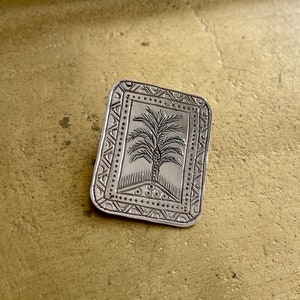 Vintage silver palm tree brooch image 1