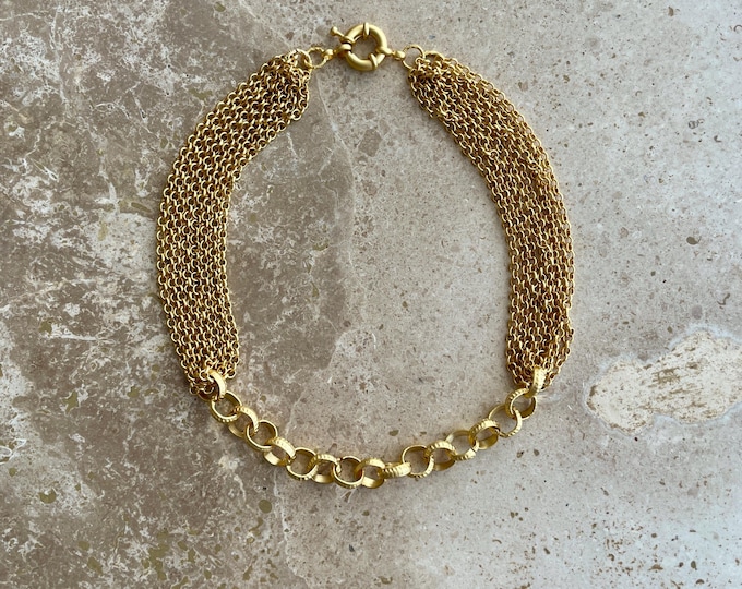Chunky mixed link chain necklace