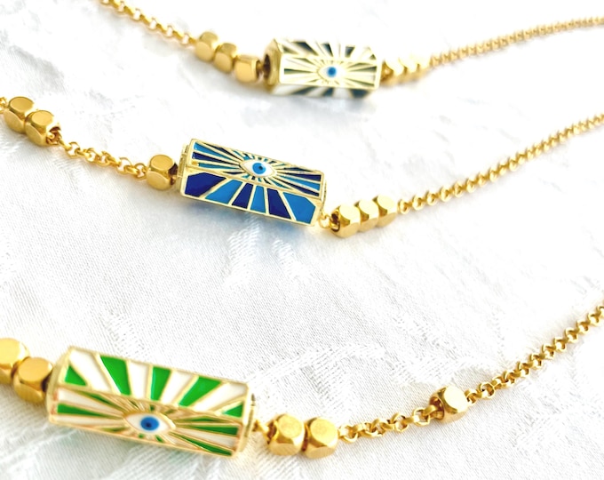 Evil eye amulet charm necklace