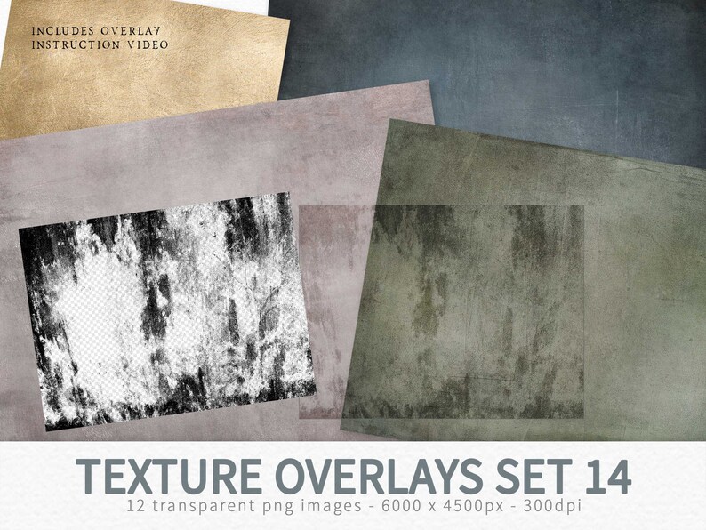 Photo Editing Texture Set Texture Overlays Set 14 - Transparent Grunge Overlays - Texture ...