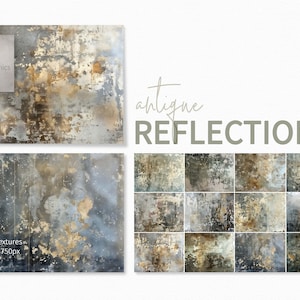 Antike Reflexionen - Abgenutzte Spiegelpatina-Texturen - Verwitterte metallische Oberflächen - Verblasste Folien- und Rosttöne - Verwitterte Silberschichten