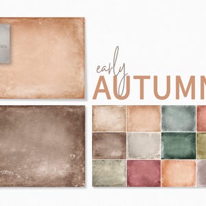 May include: A set of 12 digital paper textures in earthy tones, perfect for adding a touch of autumn to your designs. The textures feature a variety of shades of brown, green, and red, with subtle variations in texture and color. The papers are 6000 x 4500 pixels and 300 dpi.