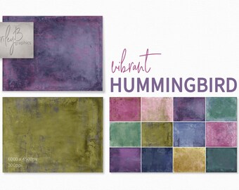 Vibrant Hummingbird – Colorful Grunge Texture Backgrounds – Distressed Bold Painted Backdrops – Vibrant Color Palette Backgrounds