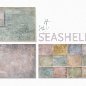 May include: A set of 12 digital backgrounds featuring soft, muted colors and textures reminiscent of seashells. The backgrounds are perfect for adding a touch of whimsy and elegance to your digital designs.