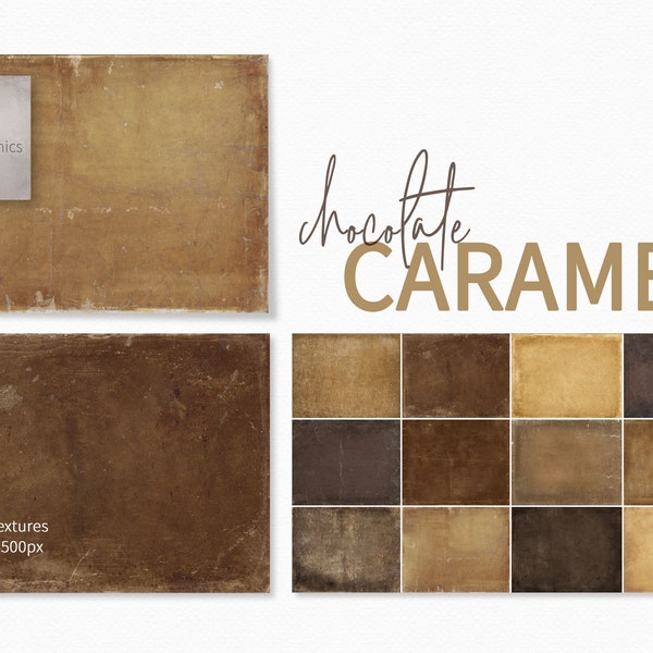 Chocolate Caramel Colored Textures - Fine Art Textures - Caramel Vintage Overlays - Photo Editing Overlays - Chocolate Colored Backgrounds