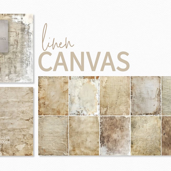 Linen Canvas Textures - Canvas Texture Paintings - Digital Grungy Canvas Paintings - Canvas Backgrounds - Distressed Worn Canvas Textures