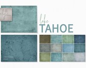 Lake Tahoe – Textured Plaster Walls – Soft Aqua and Sage Hues – Dusty Painted Surfaces – Cool Earthy Neutrals – Rustic Backdrops