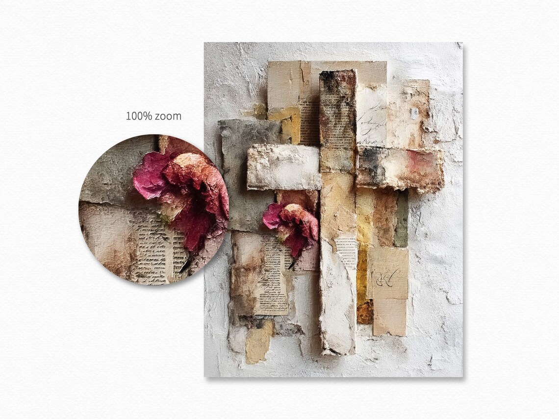Easter Crosses – Vintage Christian Cross Collage Art – Neutral ...