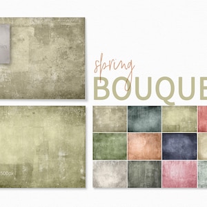 Textures de bouquet printanier - arrière-plans pastel - arrière-plans pastel grunge - rose vert grunge - palette de couleurs printanières - tons pastel