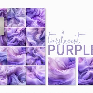 Translucent Purples – Soft Flowing Fabric Backgrounds – Lavender Lilac Violet Blends – Gentle Layered Textures – Light Ethereal Fabric Set
