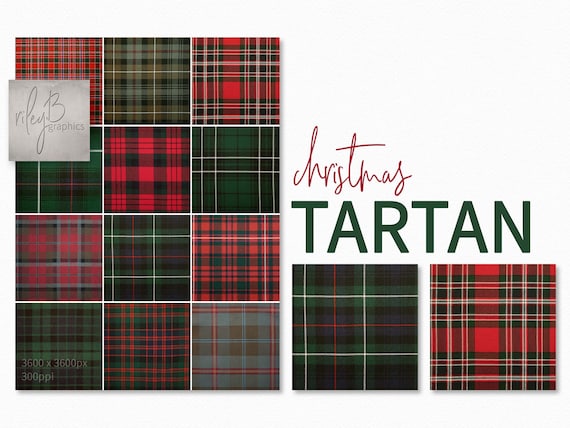 Christmas Tartan – Traditional Red Green and Plaid Patterns – Festive Scottish Checks and Holiday Fabric Background Collection