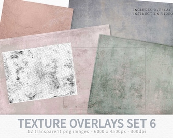 Texture Overlays Set 6 - Transparent Grunge Overlays - Texture Clipping Masks - Photo Editing Overlay - Transparent PNG Textures