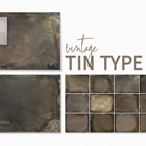 Vintage Tin Type III Textures - Brown Tone Vintage Tin Types - Daguerreotype Overlays - Old Photo Backgrounds - Antique Photo Textures