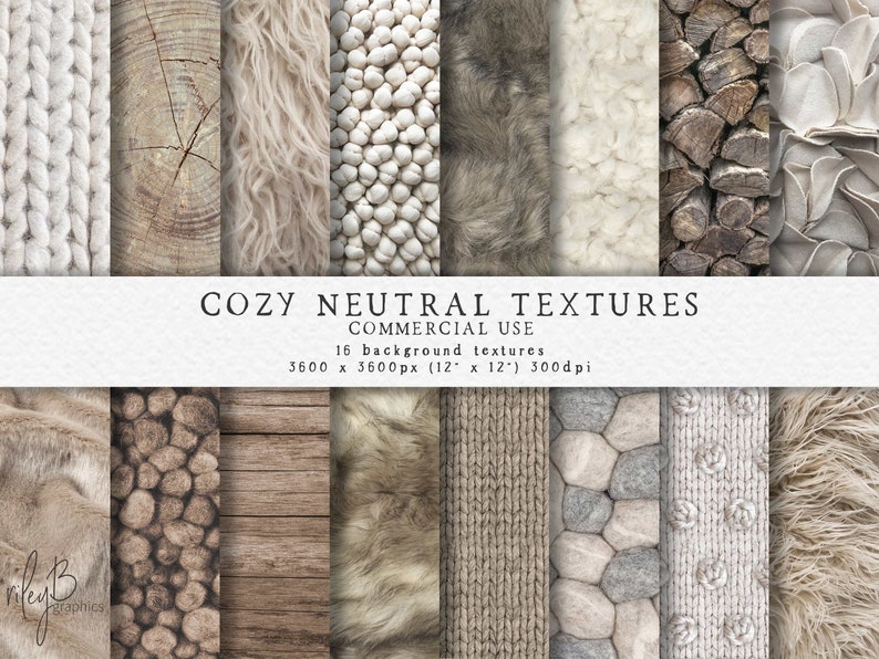Cozy Neutral Texture Neutral Textures Cozy Digital Paper Etsy