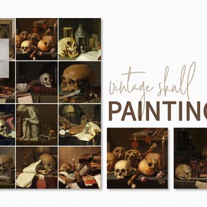 Pinturas de calaveras antiguas - Arte de calaveras antiguo - Arte vanitas - Calavera de Halloween - Arte de calaveras holandés del siglo XVII - Pinturas de calaveras antiguas