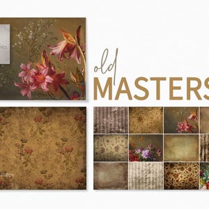 Texturas de viejos maestros - Texturas florales vintage - Rayas de terciopelo grunge - Fondos de pintura de maestros holandeses - Estilo rústico antiguo