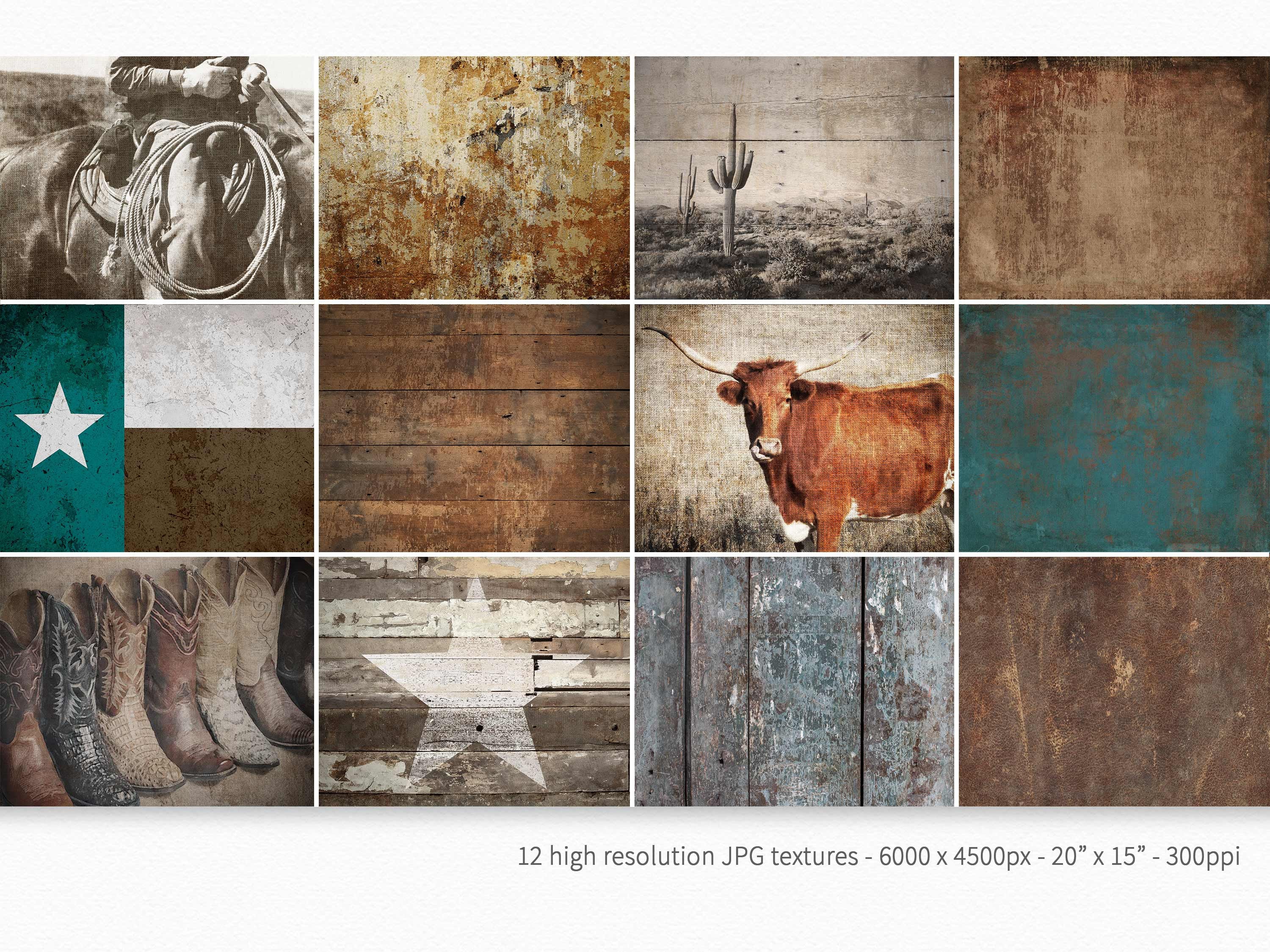 Textures of Texas – Rustic Cowboy Layers – Western Desert Elements ...