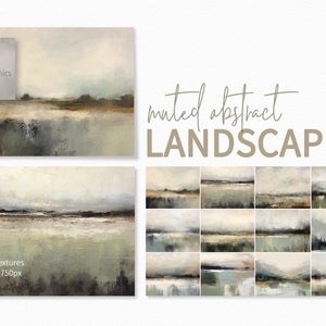 Paysages abstraits en sourdine - textures de peinture en couches au pinceau doux - tons ocre délavés - paysage minimaliste brumeux - art subtil inspiré de la nature