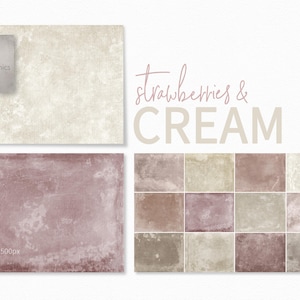 Aardbeien en crème - linnentextuur vervaagde texturen - zachte blush beige, mauve en taupe achtergronden - neutrale achtergronden met lichte verweerdheid