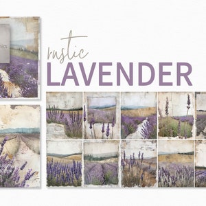Rustic Lavender – Vintage French Lavender Fields – Soft Purple Pastel Landscapes – Antique Textured Overlays – Romantic Countryside Views image 1