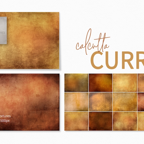 Calcutta Curry Textures - Curry Colored Backgrounds - Yellow Brown Photo Backdrops - Photo Editing - Curry Color Palette Grunge Textures