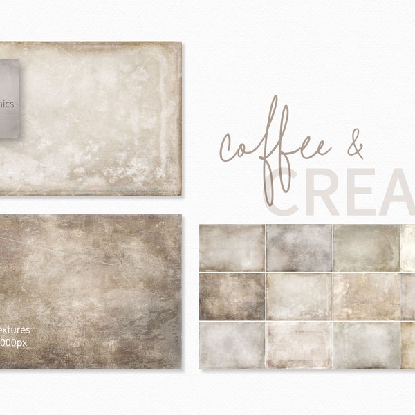 Coffee and Cream Fine Art Textures - Cream Backgrounds - Digital Backgrounds - Photo Overlays - Grunge Textures - Beige Textures