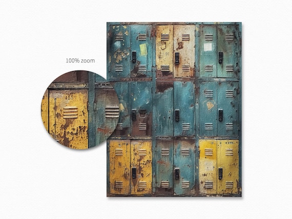 錆びたロッカー – ヴィンテージインダストリアルロッカーアート