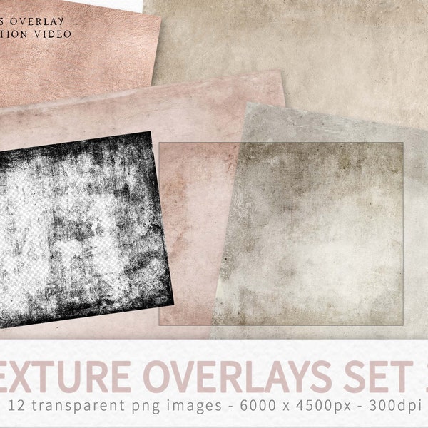 Texture Overlays Set 17 - Transparent Grunge Overlays - Texture Clipping Masks - Photo Editing Overlay - Transparent PNG Textures