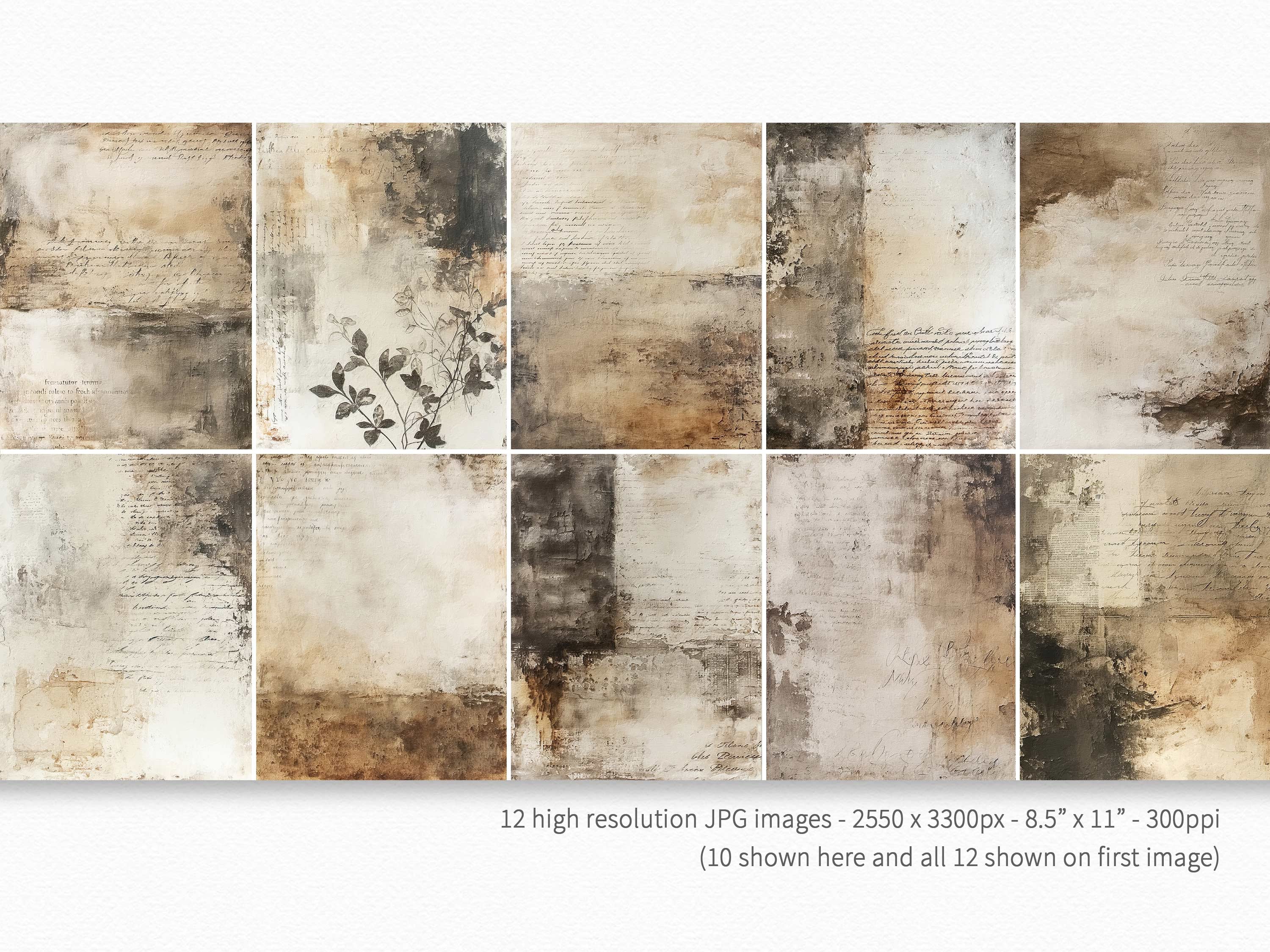 Vintage Sepia Scripts - Weathered Handwritten Text and Grungy Aged ...