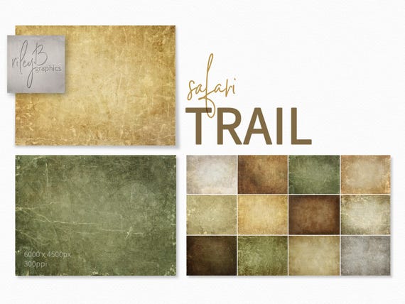 Safari Trail - Dusty Terrain Textures - Aged Canvas Surfaces - Distressed Khaki Layers - Worn Earth and Olive Green Grunge