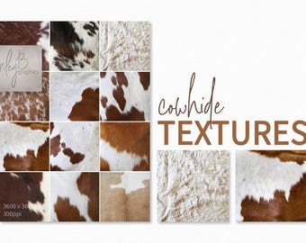 Cowhide Textures - Brown and White Fur Patterns - Rustic Western Design - Natural Animal Prints - Farmhouse Style Backgrounds