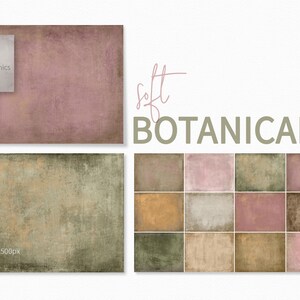 Soft Botanicals Textures - Pastel achtergronden - Pastel grunge achtergronden - Roze groene grunges - Zacht botanisch kleurenpalet - Pastel flatlay