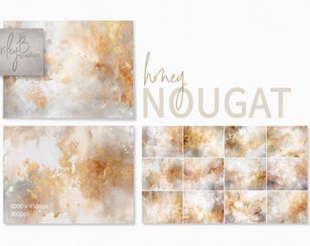 Honey Nougat - Neutral And Gold Abstract Textures - Gold Beige Textures - Blended Metallic Accents - Golden Backgrounds - Honey Beige Grunge