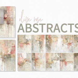 Abstraits olive rose - tons neutres doux et terreux - texture blush et sauge - couches subtiles altérés - tons chauds minimaux - art inspiré de Wabi Sabi