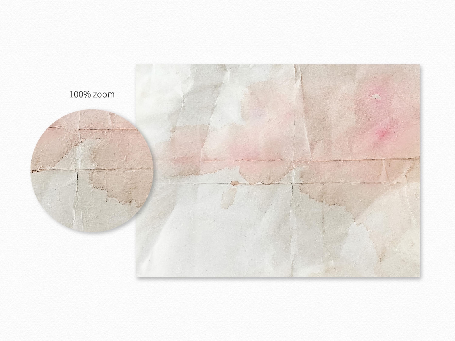 Soft Pink Stains – Light Blush Watermarks on Wrinkled Paper – Faded ...