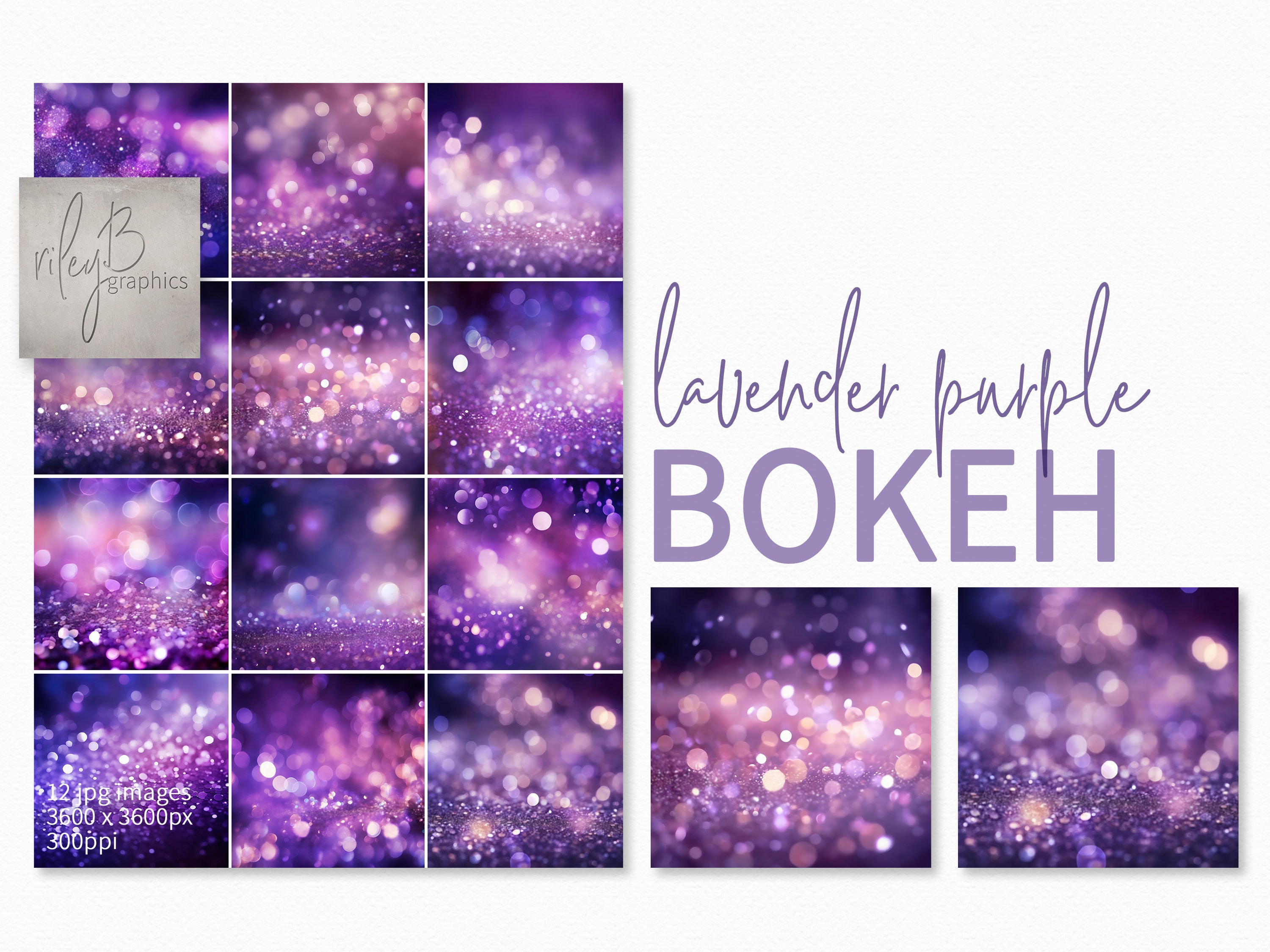 Lavender Purple Bokeh – Sparkling Light Backgrounds – Soft Blurred