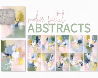 Modern Pastel Abstracts - Soft Color Wall Art - Minimal Brushstroke Prints - Neutral Abstract Decor - Contemporary Pastel Paintings