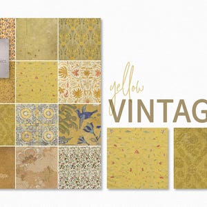 Gele vintage texturen - vintage gele tegels - vintage gele textiel - vintage papier - vintage patroon - getextureerde kunst - foto-achtergrond