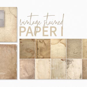 Vintage Stained Paper 1 - Aged Paper Textures - Grunge Creases And Watermarks - Distressed Beige And Brown  Paper - Worn Paper Backgrounds